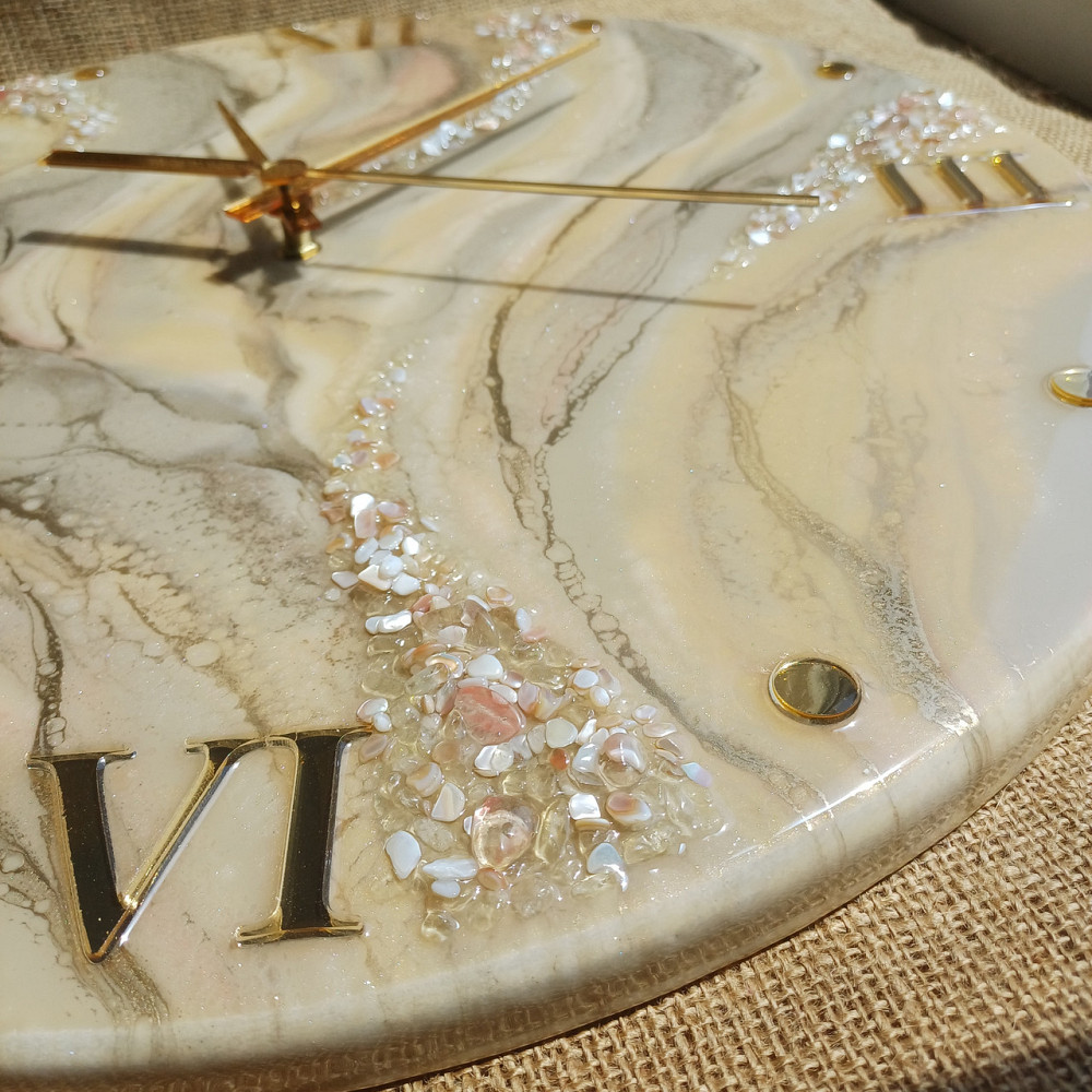 Годинник настінний 40 см з епоксидної смоли ручної роботи Дніпро - фото 5