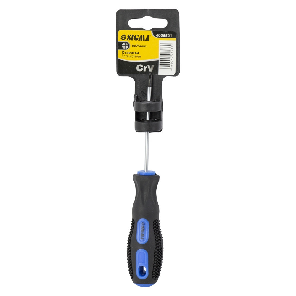 Отвертки PH0×75мм СRV SIGMA (4006501) Ровно - изображение 2