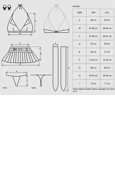 Еротичний костюм школярки з мініспідницею Obsessive Schooly 5pcs costume S/M, біло-червоний, топ, сп Львів - фото 7