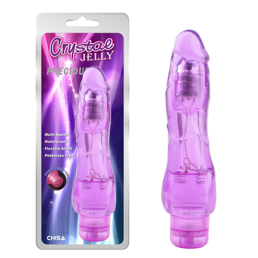 Вибромассажер реалистичный Chisa Jelly Crystal Precious на батарейках, фиолетовый Sex Aura Киев - изображение 2
