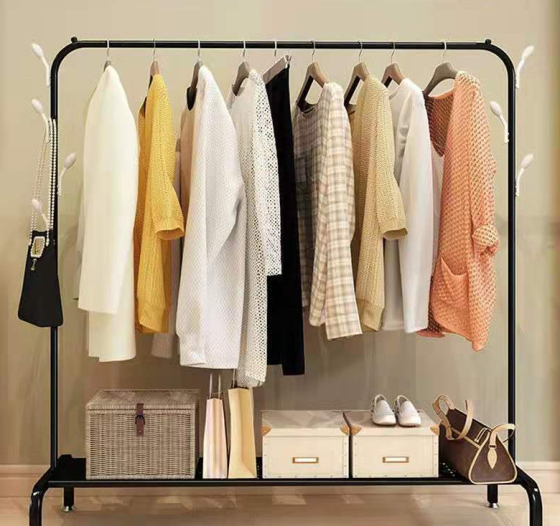 Мобильная вешалка для одежды с полкой на колесиках 145х80х42 см, складная вешалка для минмалстических комнат Каменец-Подольский