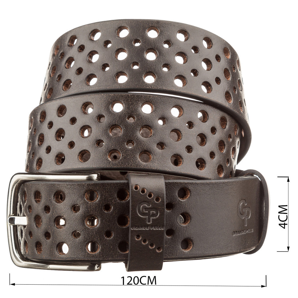 Ремень Grande Pelle 11133 джинсовый Коричневый Киев - изображение 3