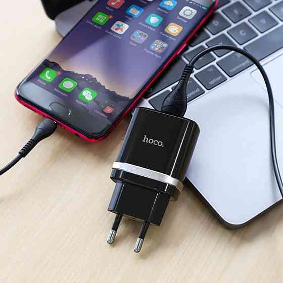 Мережевий зарядний пристрій HOCO C12Q Smart QC3.0 charger set, колір чорний 6931474716279 Одеса