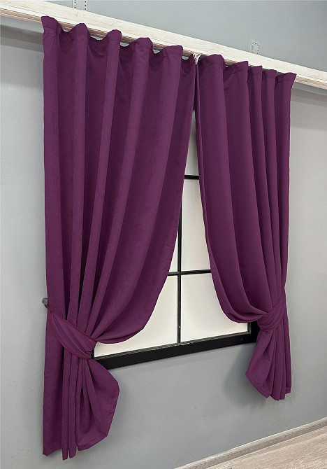 Комплект коротких штор VR-Textil Нубук однотонний № 1513ш Фуксія 140х170 см 2 шт (35-0395) Київ - фото 2