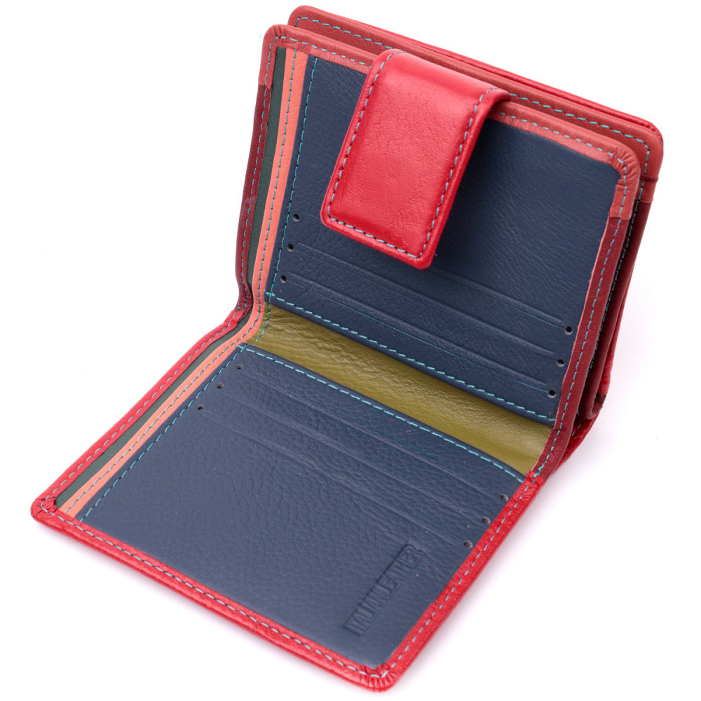 Жіночий вертикальний компактний гаманець із натуральної шкіри Червоний (ST Leather) Київ - фото 10