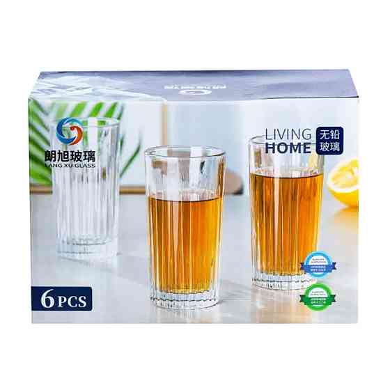 Набір склянок скляних із 6 штук по 360 мл прозорий HP4165 Коломыя