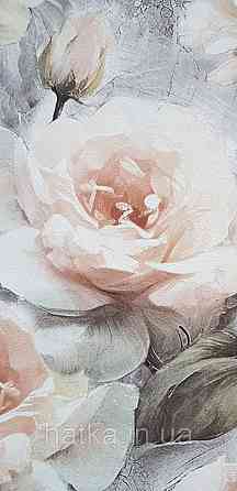Обои виниловые на флизелине Sintra Adria метровые цветы розы крупные розовые кремовые серые Киев