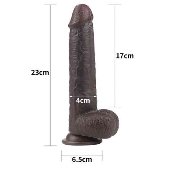 Фалоімітатор - Sliding-Skin Dual Layer Dong 9" Black Sex Aura Київ