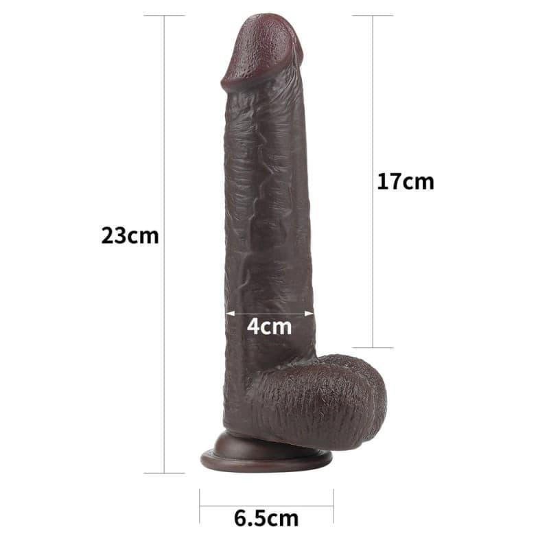 Фалоімітатор - Sliding-Skin Dual Layer Dong 9" Black Sex Aura Київ - фото 2