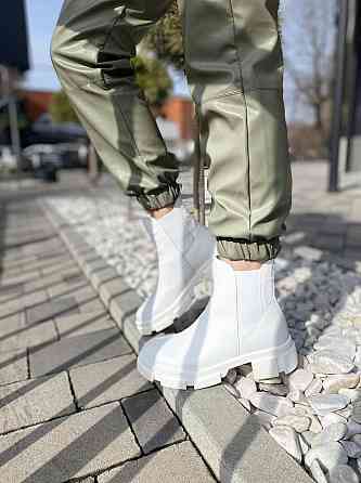 Жіночі черевики GREMMY білі натуральна шкіра висота 13 см розмір 39 (4302) Коломыя