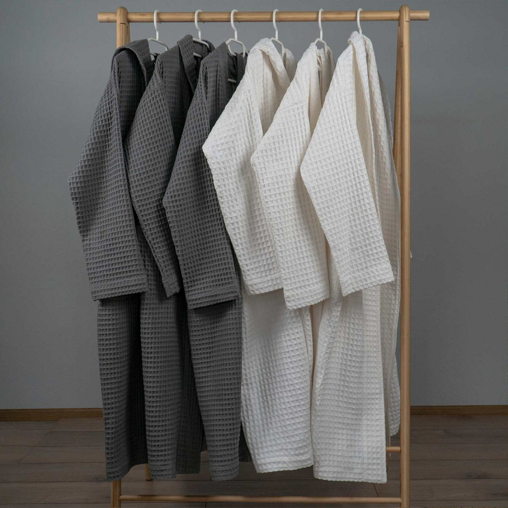 Вафельный халат женский воротник стойка с длинным рукавом YouStar 100% хлопок 380 г/м2 (Белый) S Сумы - изображение 13