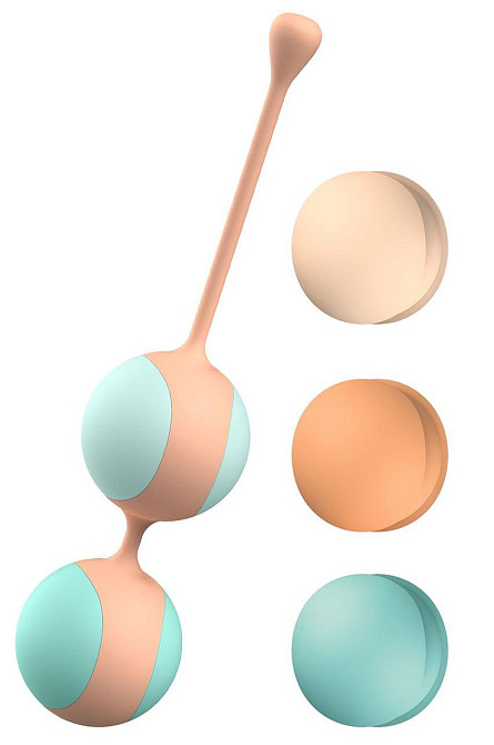 Вагінальні кульки Liebe Kewos — Peach/Mint, 5 кульок у комплекті, 15, 25, 35, 45 і 55 г Sex Aura Київ - фото 1