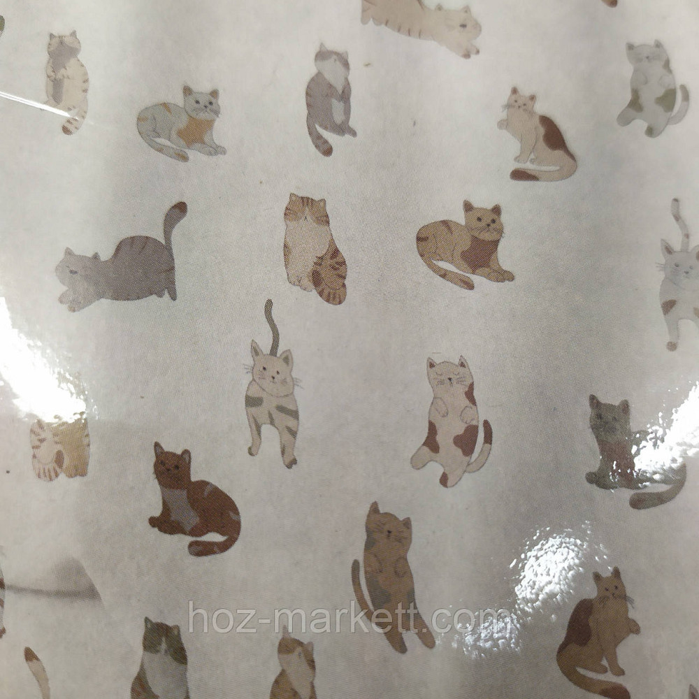 Тканевая шторка для душа Тропик 180 х 200 см Коты Харьков - изображение 3