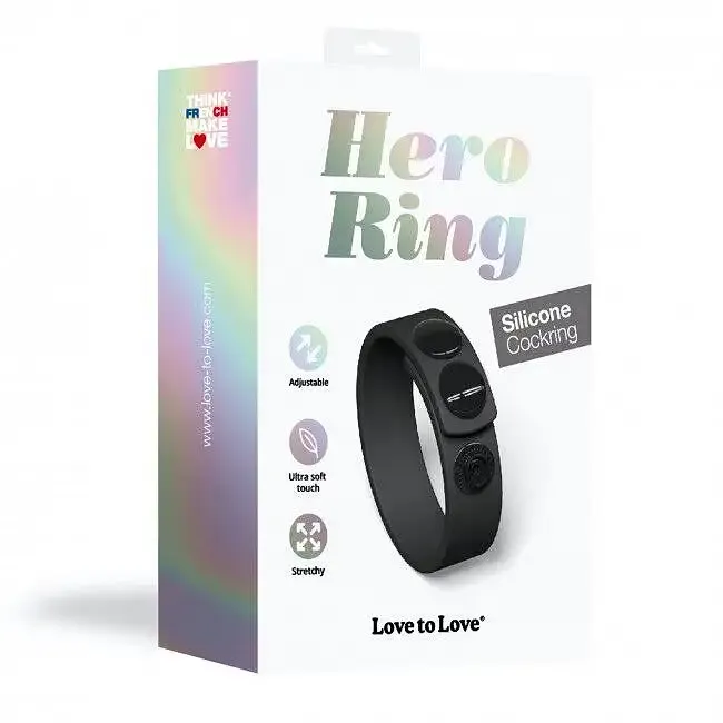 Регульоване ерекційне кільце на кнопках Love To Love HERO RING - BLACK ONYX Львов - изображение 7