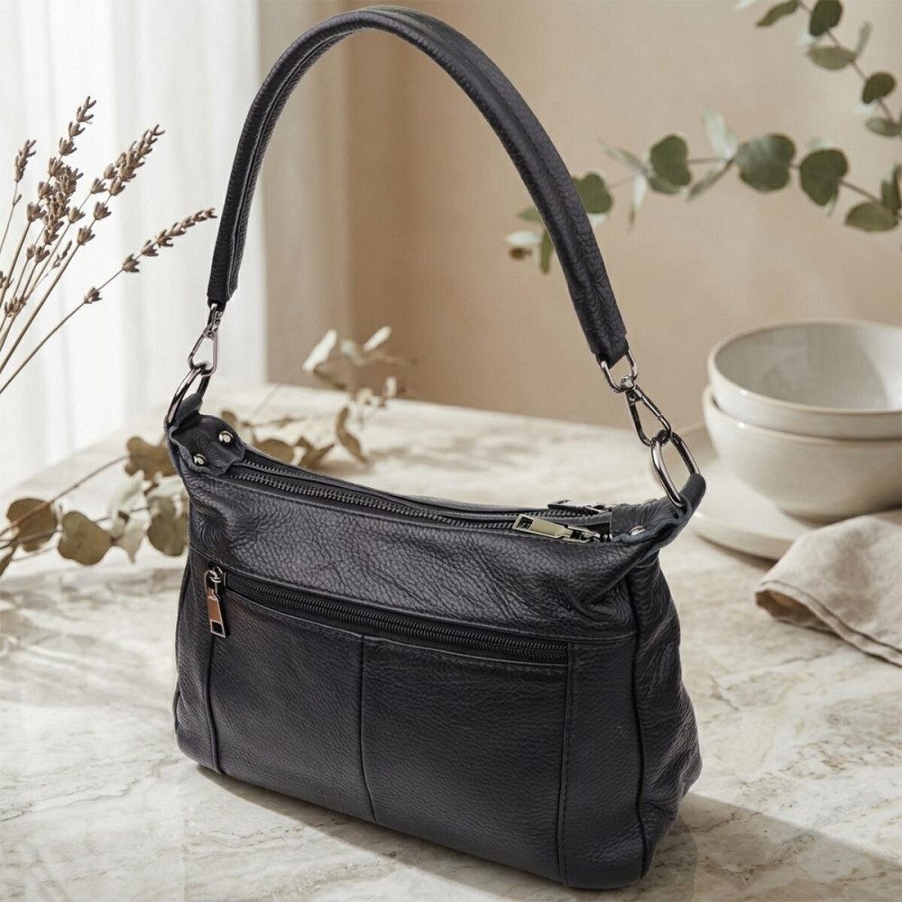 Жіноча сумка з натуральної шкіри Vintage 23011 Чорний Київ - фото 14