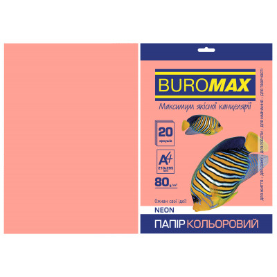 Папір Buromax А4, 80g, NEON pink, 20sh (BM.2721520-10) Вінниця - фото 1