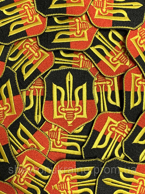 Шеврон Трезубец Меч (Форма щит. На липучке) Размер 8x6.5см Киев - изображение 2