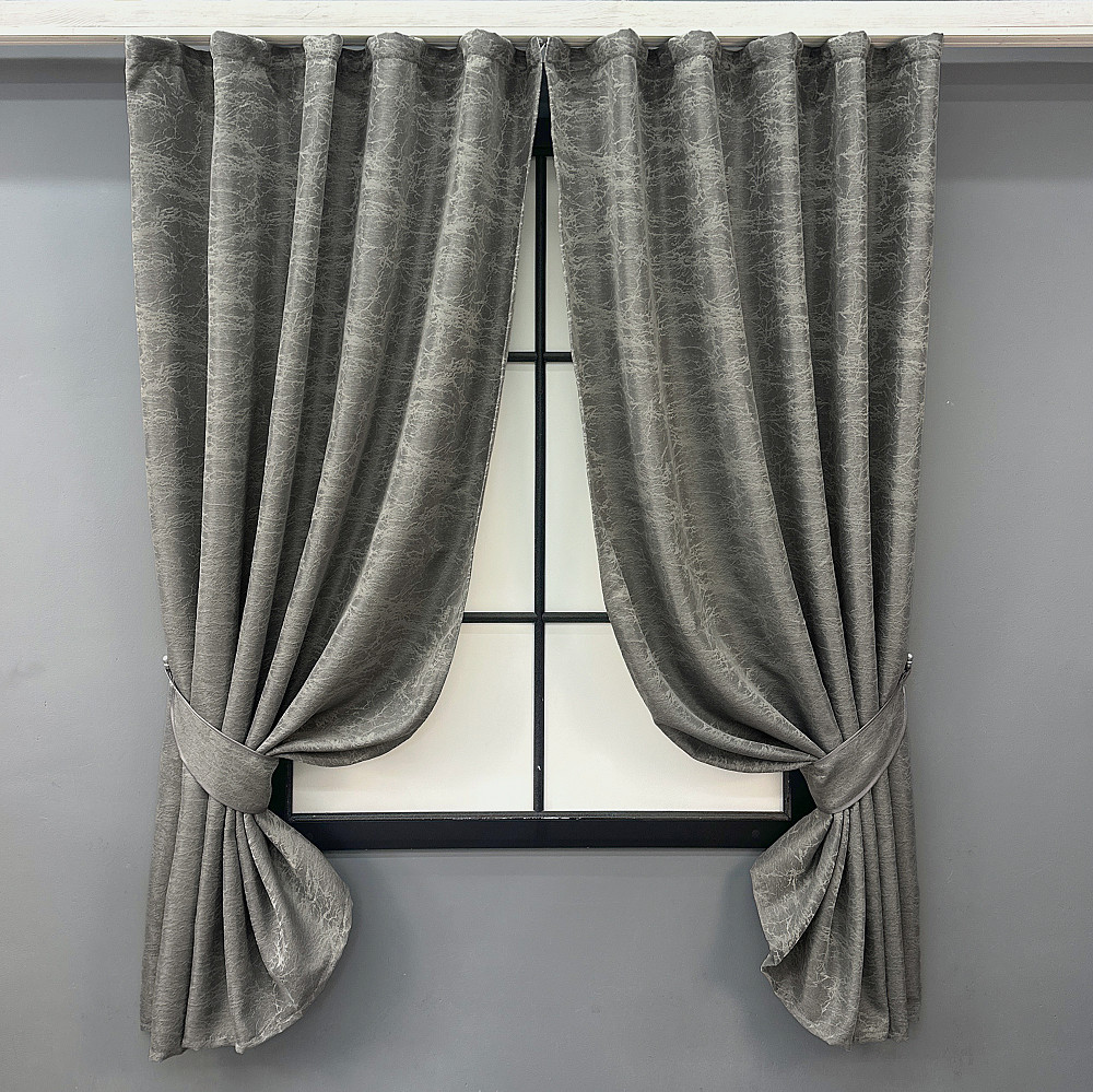Комплект коротких штор VR-Textil Жакард Viva Marmo № 1785ш Сірий 130х170 см 2 шт (35-0372) Київ - фото 1