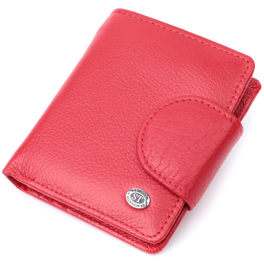 Яркий кошелек для женщин с карманом для монет из натуральной кожи ST Leather 22726 Красный Киев - изображение 1