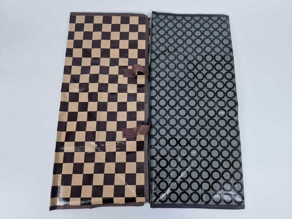 Сумка хозяйственная на змейке на змейке , полипропиленовая,  с цветным рисунком  №4 Шахматы+круги (54x46x25) (1 шт) Харьков - изображение 3