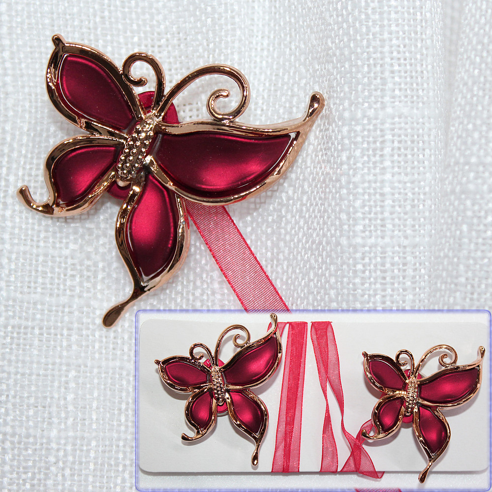 Магниты для штор и гардин (133м) Карнер набор 2 шт Красный с золотистым (81-044) Киев - изображение 1