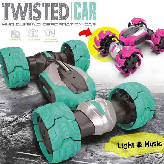 Машинка трансформер-перевертыш на радиоуправлении с торсионной подвеской ,зелёная Каменец-Подольский