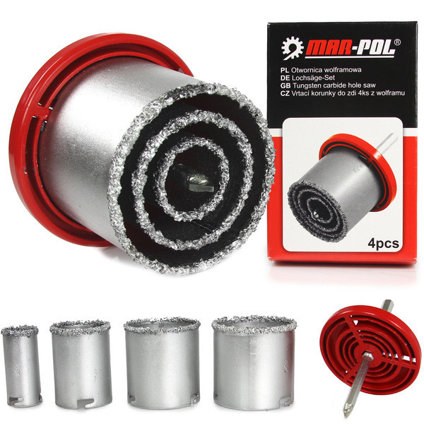 Набор кольцевых коронок вольфрамовых 4 шт Mar-Pol (M22580) Нововолынск - изображение 1