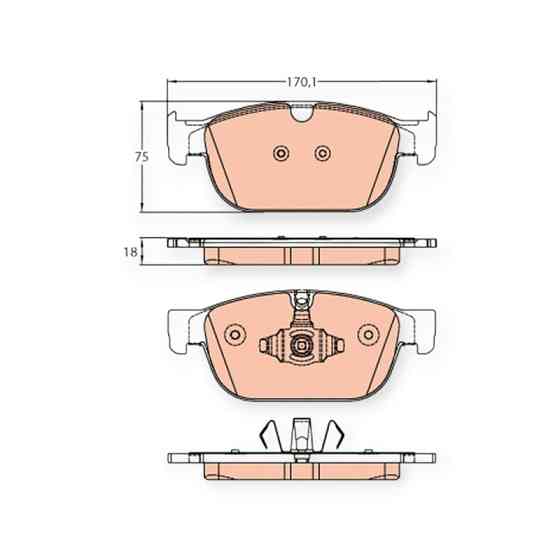 Колодки передні Volvo S60, S90, V60, V90, XC40, XC60, XC90 15-(TRW) гальмівні Мукачево