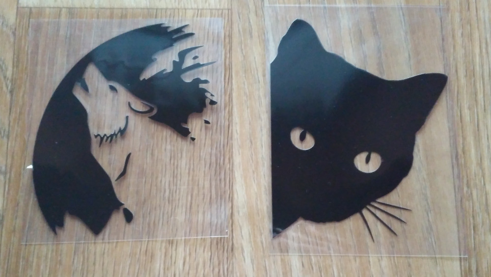 Наклейка на авто Вовк та Кіт Біла світловідбивна Київ - фото 8