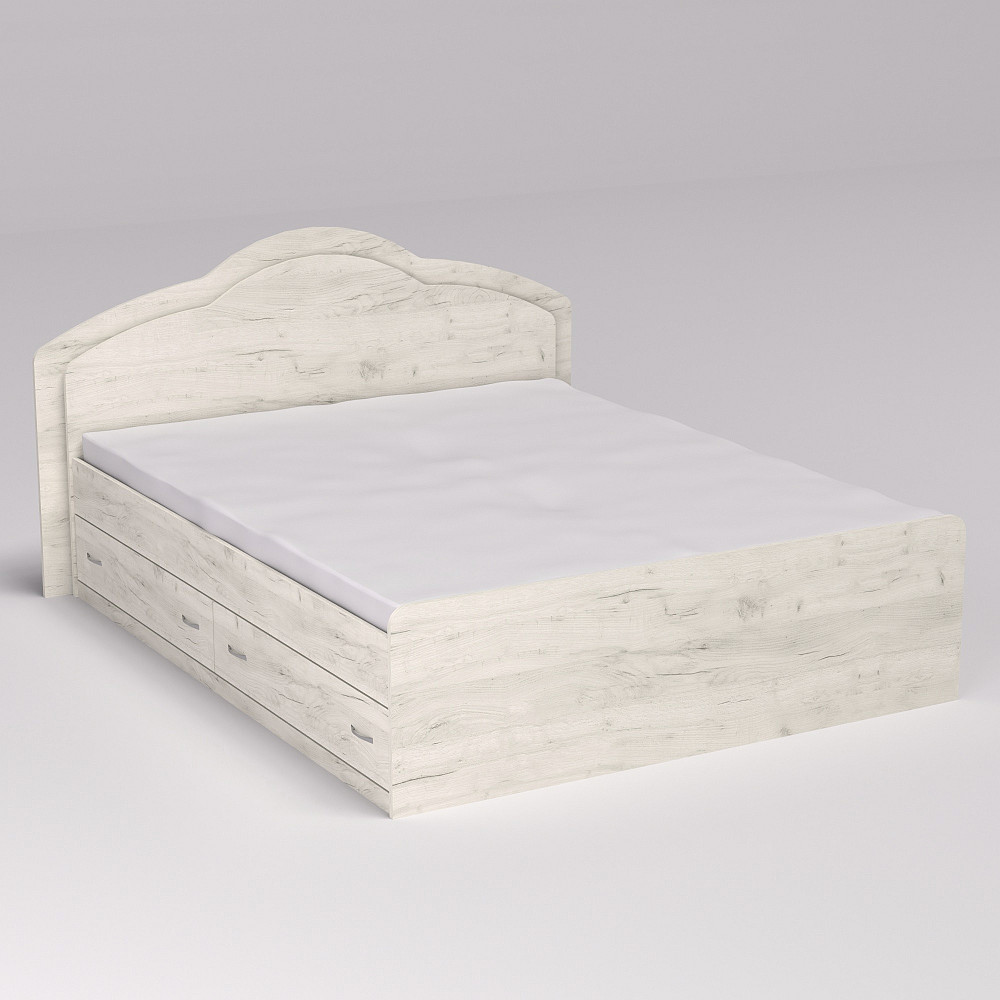 Кровать Диана двуспальная с 2-мя ящиками, Дуб Крафт Білий, 2048х1610х1030 Львов - изображение 2