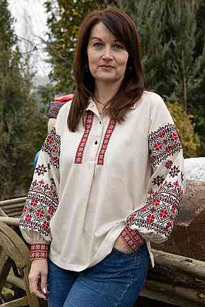 Вышиванка для девочек, натуральная льняная, топ Киев