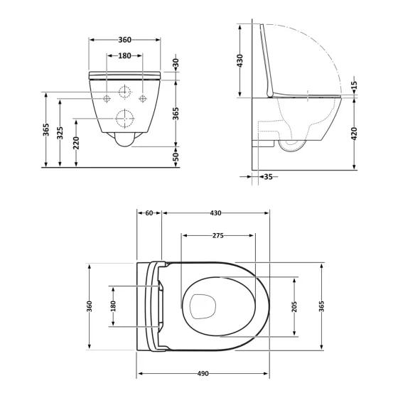 Унітаз підвісний Robin Ultra Quiet 490×365×325 мм, Marble, із сидінням Slim Duroplast / Soft-close / Quick Release QT13332381ASMR Київ