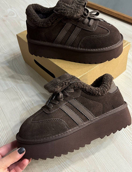 Ботинки женские Hengji 009-7 угги замшевые на меху коричневые, 36, 23 см Киев - изображение 18