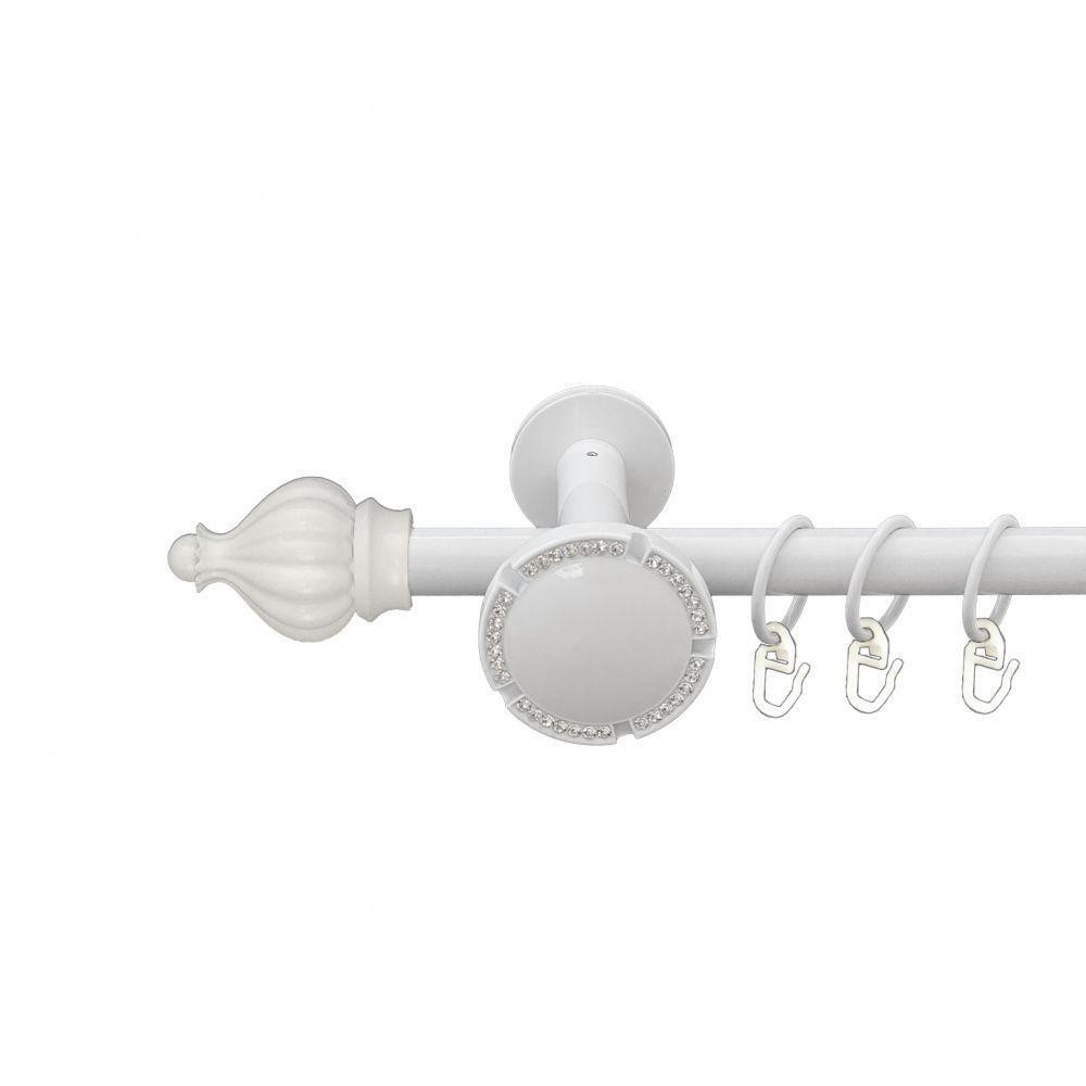 Карниз Orvit Таджа металевий однорядний розета реверс фламо гладка труба кільце металеве Арктіс 19 мм 200 см (00-00013225) Львів - фото 1