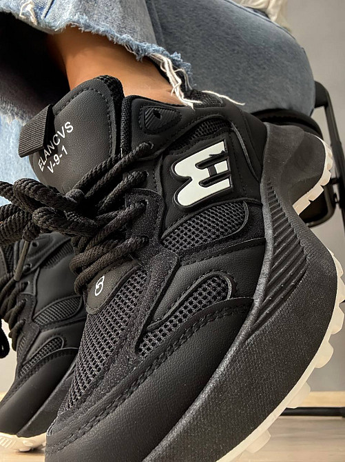 Кросівки жіночі Violeta 136-33 комбіновані на високій підошві чорні, 40, 25 см Київ - фото 7