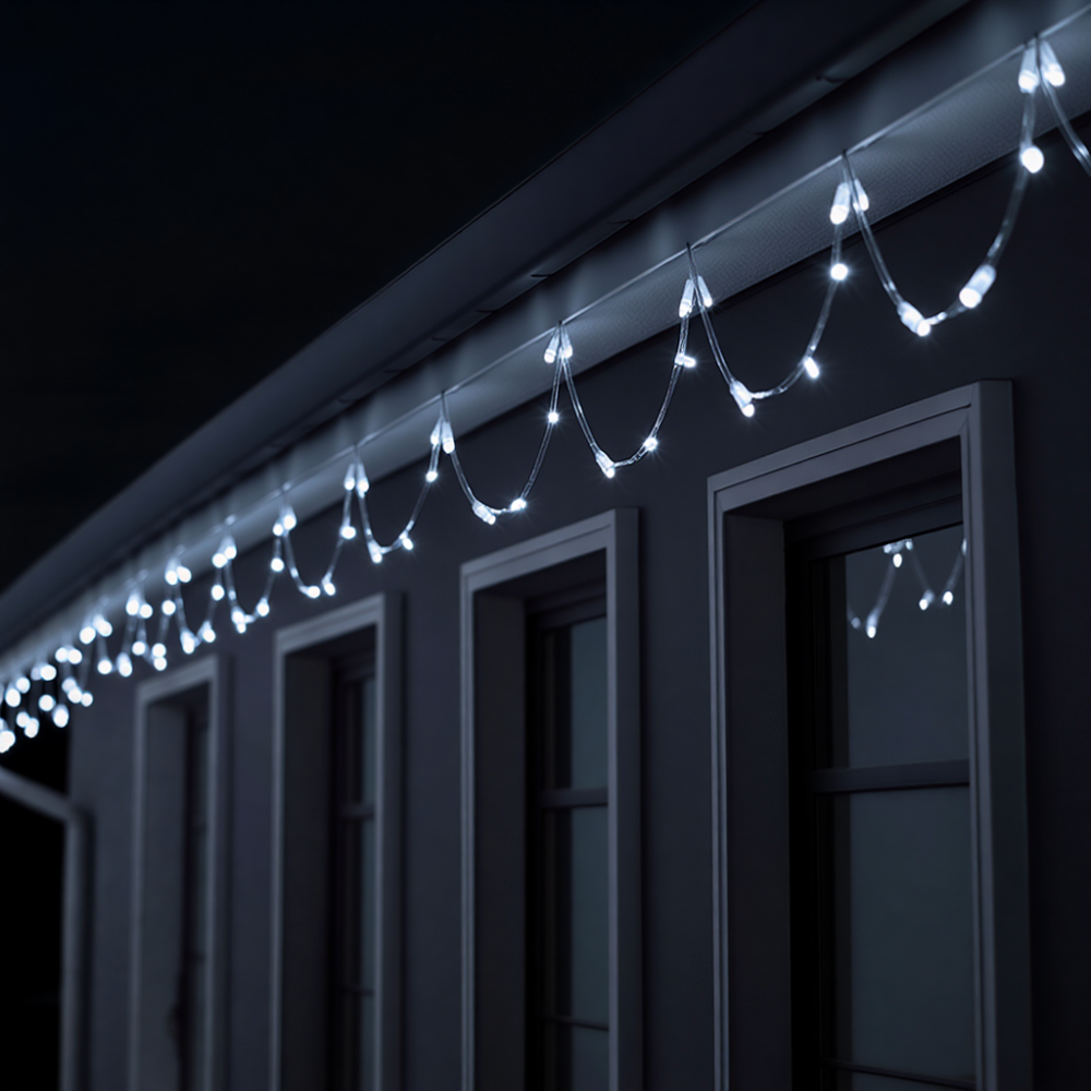 Новорічна гірлянда кімнатна нитка 18 м 180 LED білий провід Білий W180LED18MWW Київ - фото 2