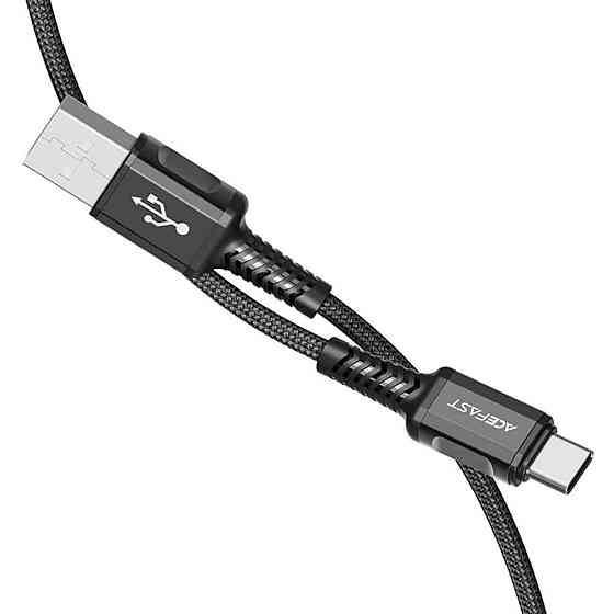 Кабель ACEFAST C1-04 USB to Type-C 3A, 1.2m, nylon aluminum connectors, Black Київ
