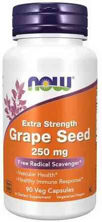 Екстракт виноградних кісточок Now Foods Grape Seed 250 мг 90 рослинних капсул Київ