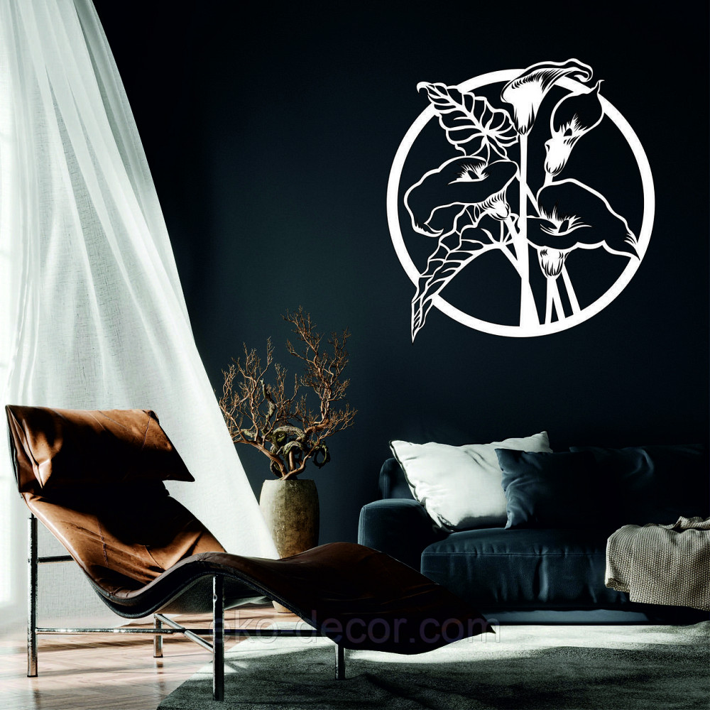 Декоративне настінне Панно «Лілії» Декор на стіну 90*84 см, Білий Київ - фото 1