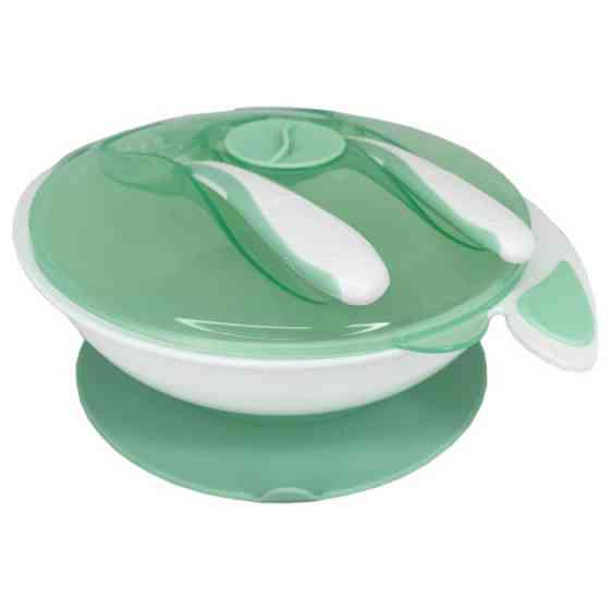 Тарілка на присосці з ложкою та виделкою MGZ-0109(Mint) 350 мл Вінниця