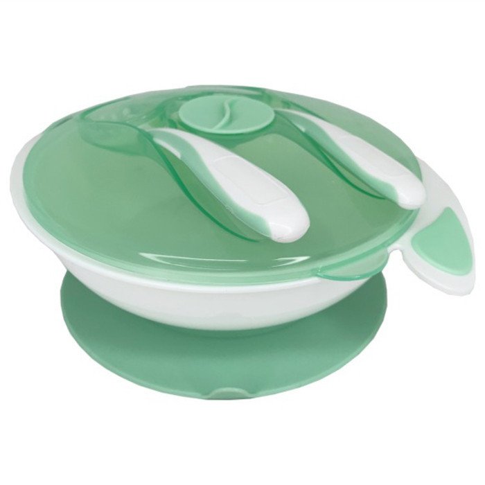 Тарілка на присосці з ложкою та виделкою MGZ-0109(Mint) 350 мл Вінниця - фото 1