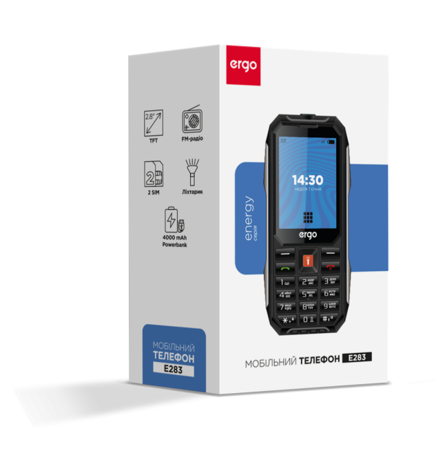 Мобильный телефон ERGO E283 Dual Sim Black orange (7199690) Киев - изображение 4