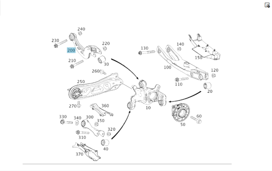 Mercedes-Benz  A2463501006 Верхній важіль задньої підвіски – поперечна тяга CLA Shooting Brake X117 CLA C117 GLA X156 Одеса