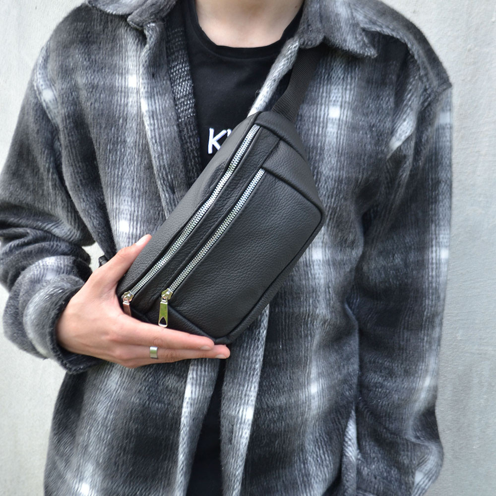 Сумка бананка чоловіча через плече шкіра, Бананка універсальна Шкіряна сумка на груди KO-66 Львів - фото 14