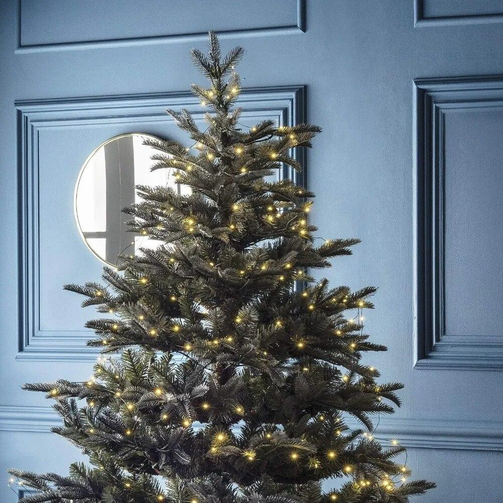 Гирлянда роса на зеленом проводе 50м 500лед NikiLight капля росы с режимами уличная на пульте тепло белая Киев - изображение 7