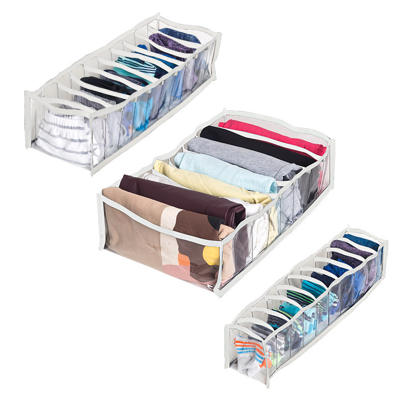 Набор прозрачных органайзеров для нижнего белья 3 шт pvh-3w-white (Белый) Сумы - изображение 3