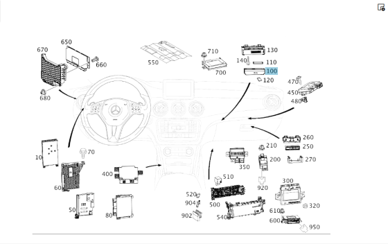Mercedes-Benz  A1669006315 Блок навігації в бардачку SLK/SLC R172 C-Class W204 GLK X204 C-Class Coupe C204 CLA C117 GLA X156 B-class W242 B-class W246 Одеса
