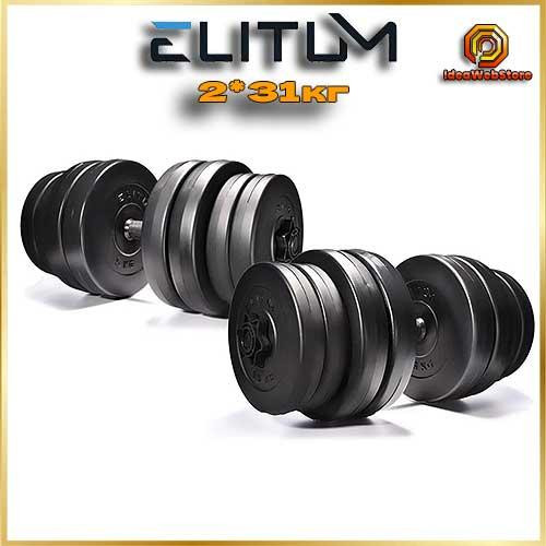 Гантели Elitum 2х31 кг разборные, для дома и профессиональных тренировок Киев - изображение 1