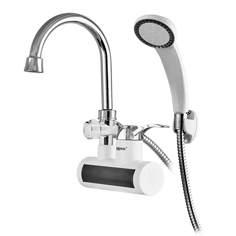 Водонагрівач НАСТІННИЙ 3,3 kW проточний ZERIX ELW22-W (зі шлангом та лійкою) Київ - фото 1