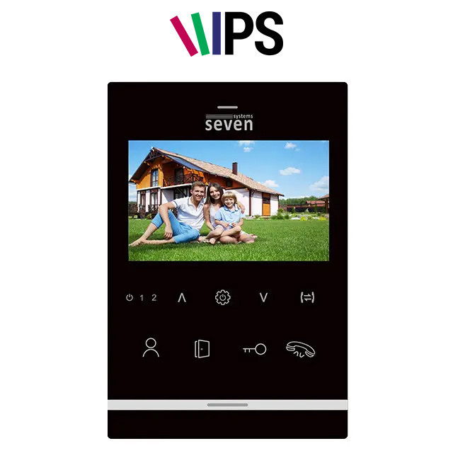 Відеодомофон 4 дюйми SEVEN DP–7541 black Київ - фото 1